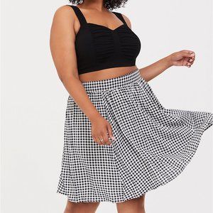 Torrid Black and White Gingham Skirt & Top Size 5